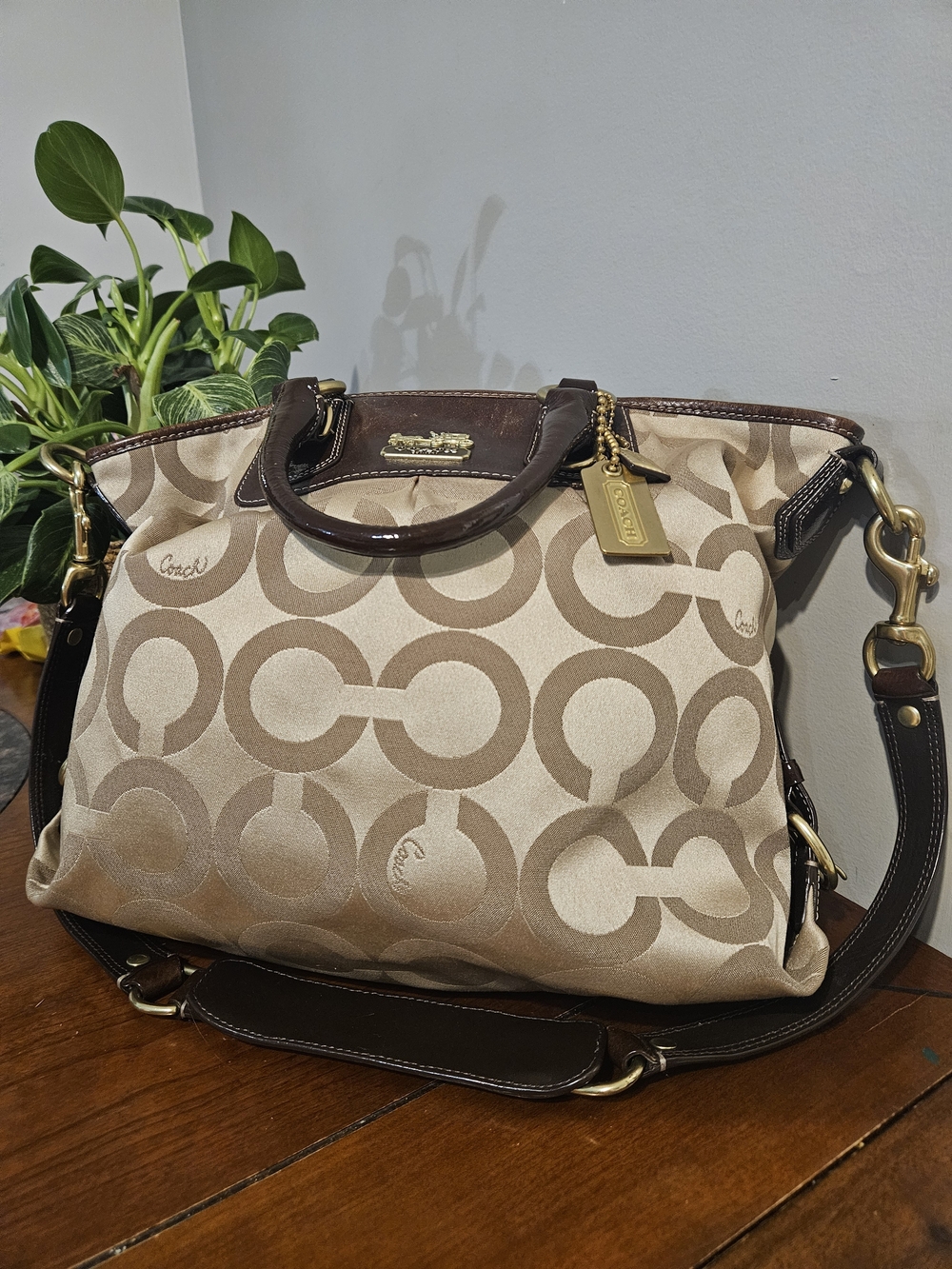 Coach Vintage Madison Julianne Op Art Canvas Convertible Tote 12963